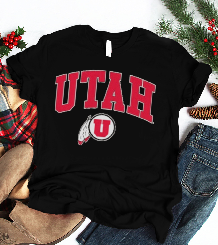 Utah Utes Drum And Feather U Logo Red UTAH T-Shirt