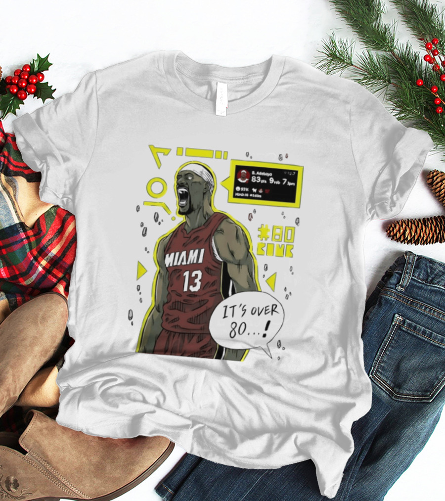Bam Adebayo Miami Heat 80 Points Record Manga NBA 2026 T-Shirt