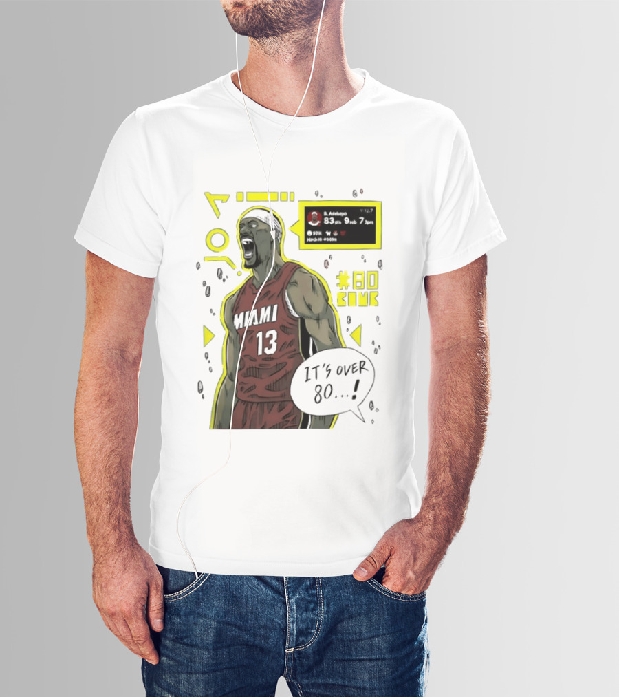Bam Adebayo Miami Heat 80 Points Record Manga NBA 2026 T-Shirt