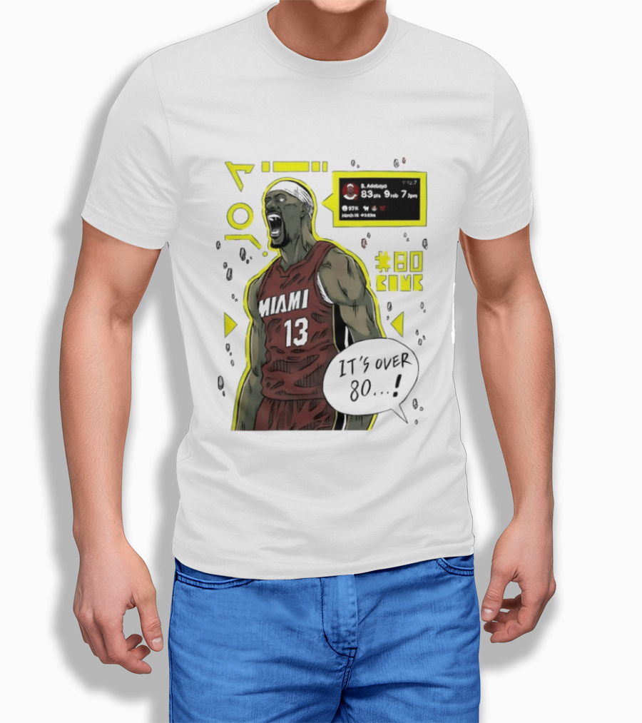 Bam Adebayo Miami Heat 80 Points Record Manga NBA 2026 T-Shirt