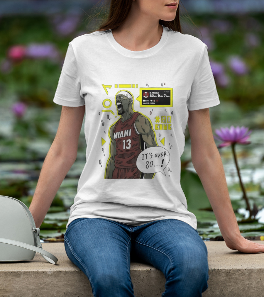 Bam Adebayo Miami Heat 80 Points Record Manga NBA 2026 T-Shirt