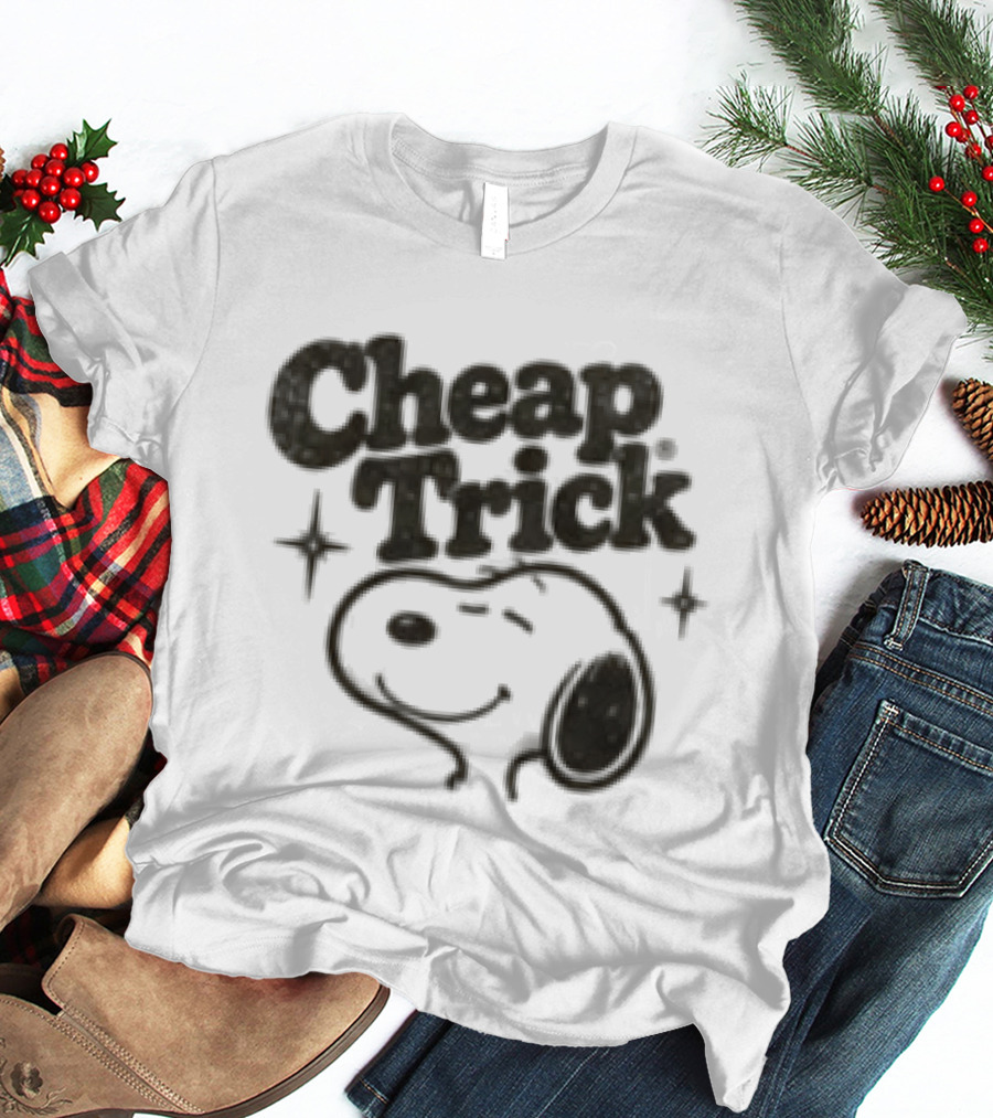 Cheap Trick Snoopy Checkered Christmas Rock Lovers T-Shirt