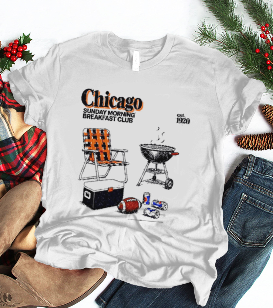 Chicago Sunday Morning Breakfast Club Tailgate Football Game Day Essentials T-Shirt