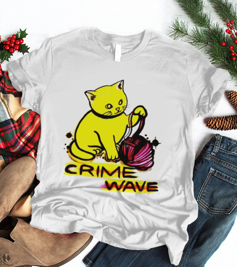 Crime Wave Cat Playing With Yarn T-Shirt