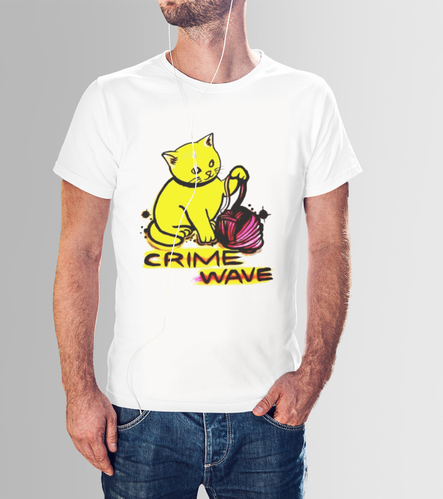Crime Wave Cat Playing With Yarn T-Shirt