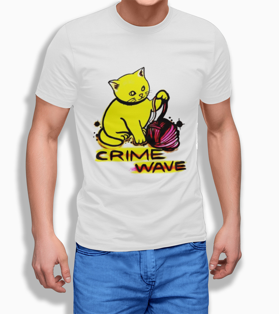 Crime Wave Cat Playing With Yarn T-Shirt