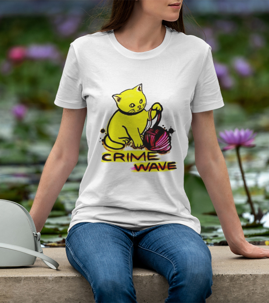 Crime Wave Cat Playing With Yarn T-Shirt