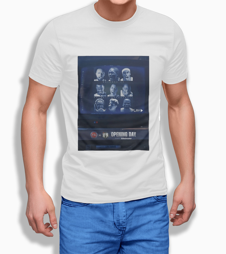 Detroit Pistons Vs Boston Celtics NBA 2026 Opening Day October 20 Ticketmaster CRT TV Play T-Shirt