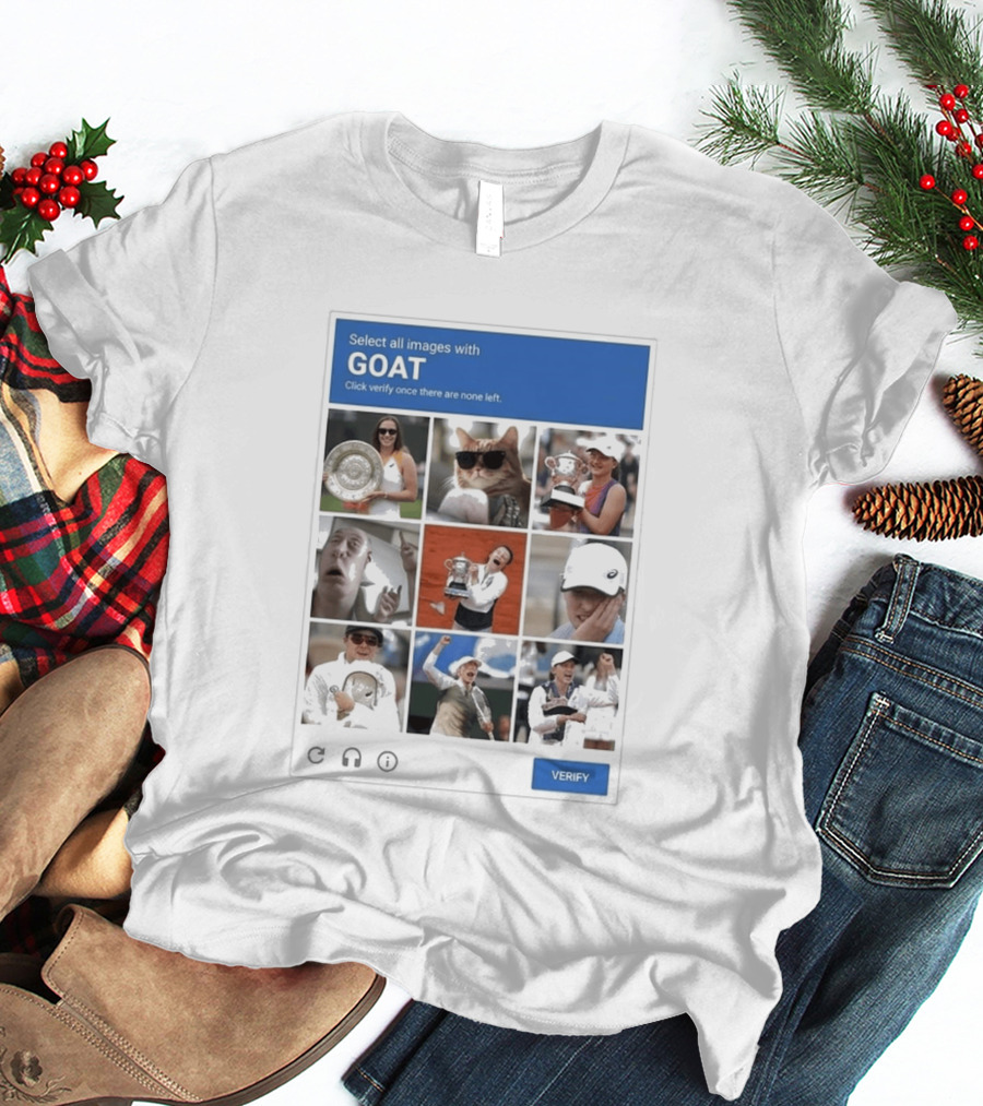 Iga Swiatek Select All Images With GOAT Tennis Champion Fun Meme T-Shirt