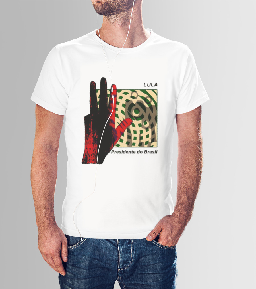 Lula Presidente Do Brasil Red Hand Brazil Politics T-Shirt