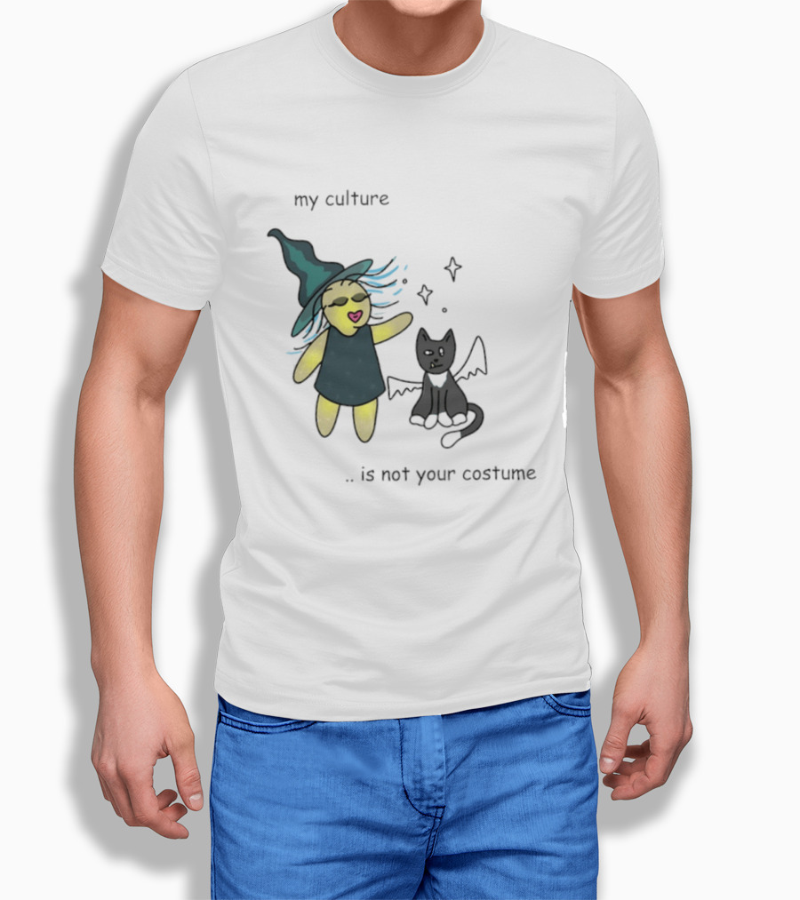 My Culture Is Not Your Costume Witch With Bat Cat T-Shirt