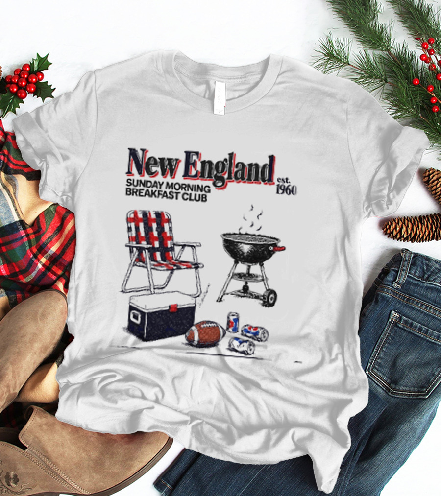 New England Sunday Morning Breakfast Club Football Tailgate Game Day Essentials T-Shirt