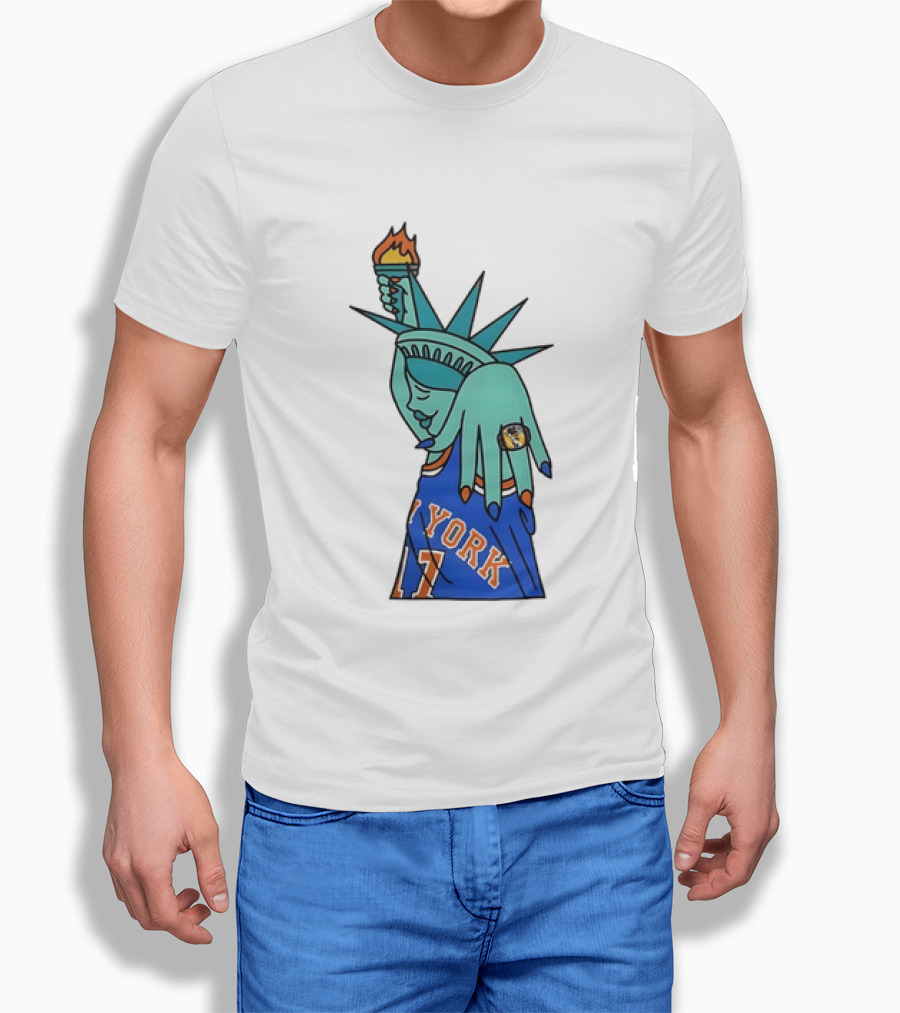 New York Knicks Statue Of Liberty 11 Rings NBA 2026 T-Shirt