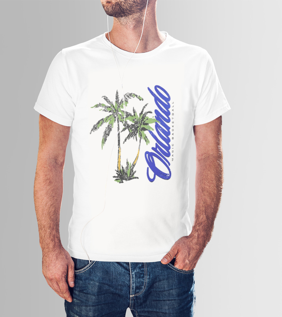Orlando Magic Basketball Palm Tree NBA Vibrant Tropical Team Spirit T-Shirt