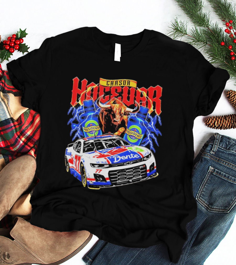 Chase Hocevar No. 77 Dente Presidente Bull NASCAR Spire Motorsports 2026 Racing T-Shirt