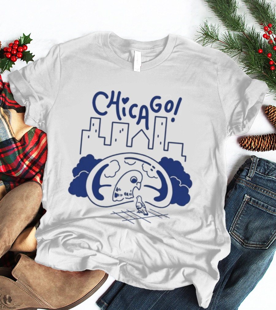 Chicago Skyline Bean Avi Matzo X RAYGUN T-Shirt