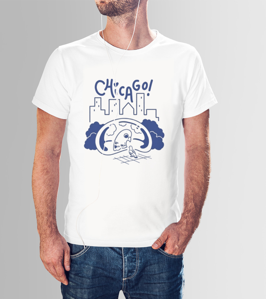 Chicago Skyline Bean Avi Matzo X RAYGUN T-Shirt