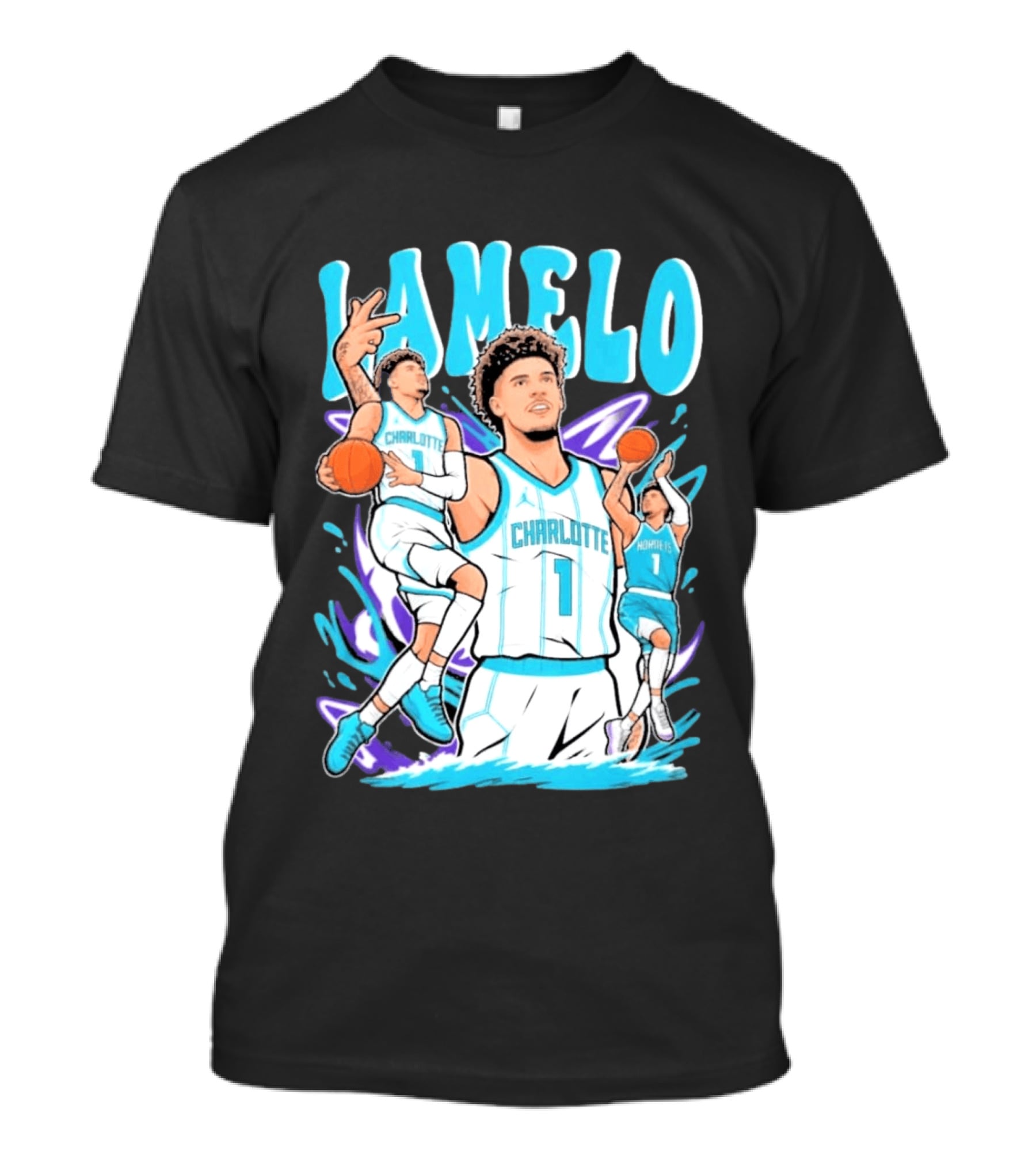 LaMelo Ball Charlotte Hornets Basketball Dynamic Moves T-Shirt