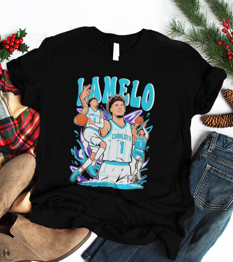 LaMelo Ball Charlotte Hornets Basketball Dynamic Moves T-Shirt