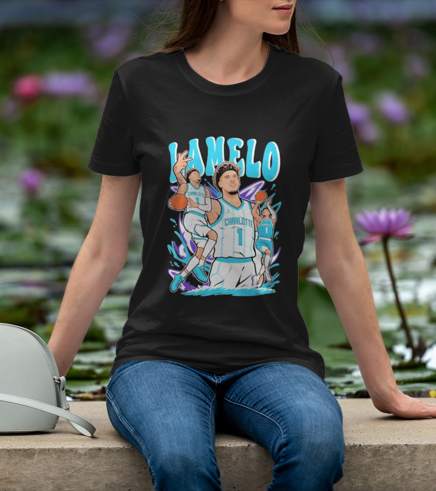 LaMelo Ball Charlotte Hornets Basketball Dynamic Moves T-Shirt