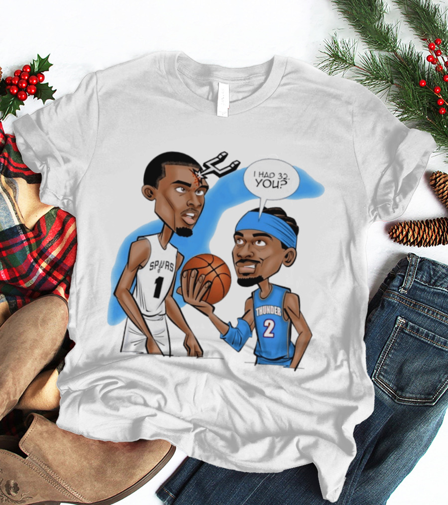 Shai Gilgeous Alexander Vs Victor Wembanyama 2026 NBA Opening Night Thunder Vs Spurs T-Shirt