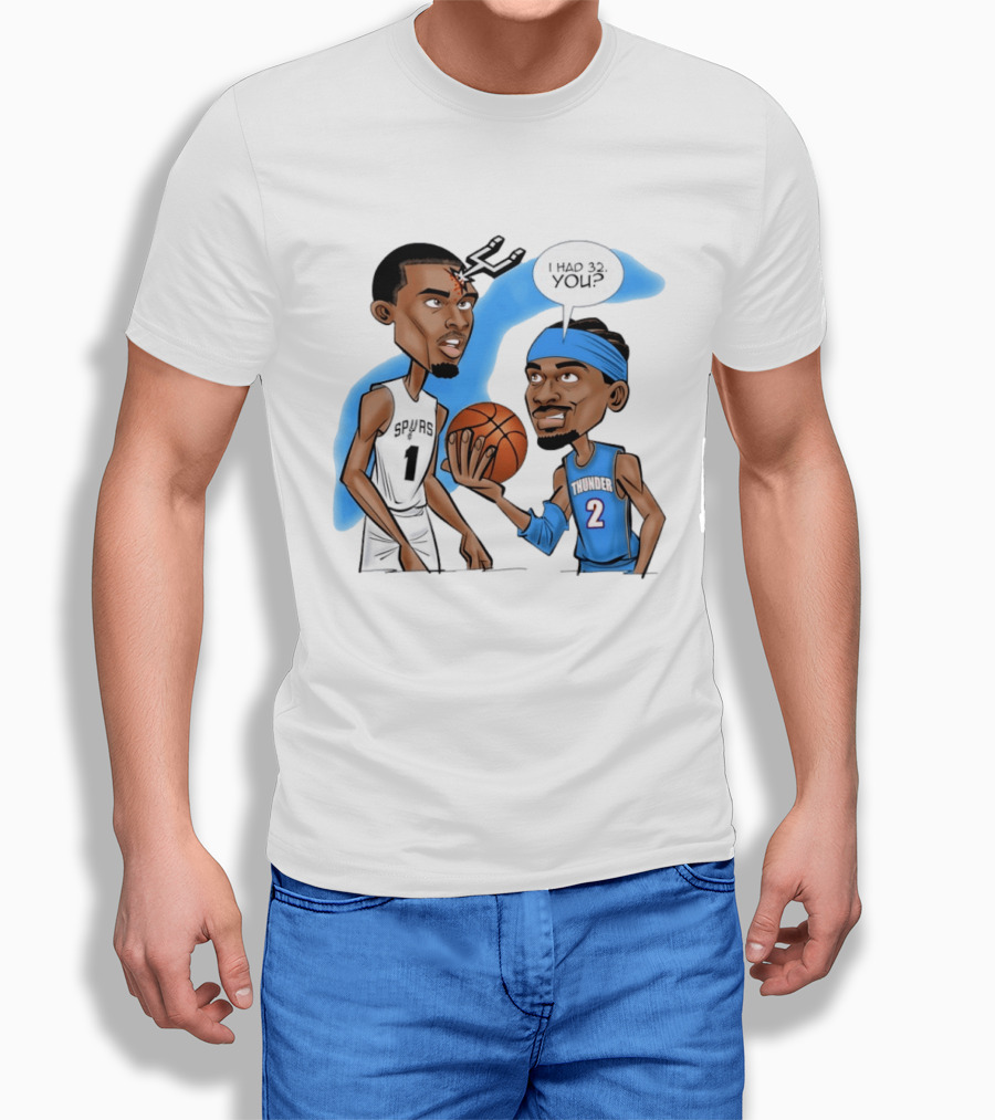 Shai Gilgeous Alexander Vs Victor Wembanyama 2026 NBA Opening Night Thunder Vs Spurs T-Shirt