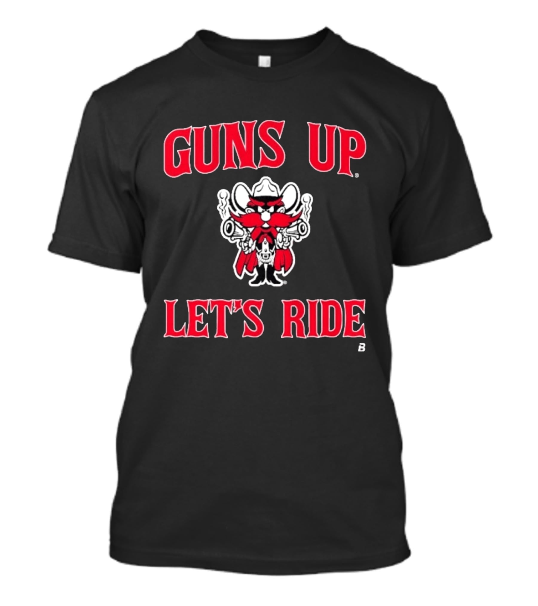 Texas Tech Red Raiders Guns Up Let's Ride Mascot Cowboys T-Shirt