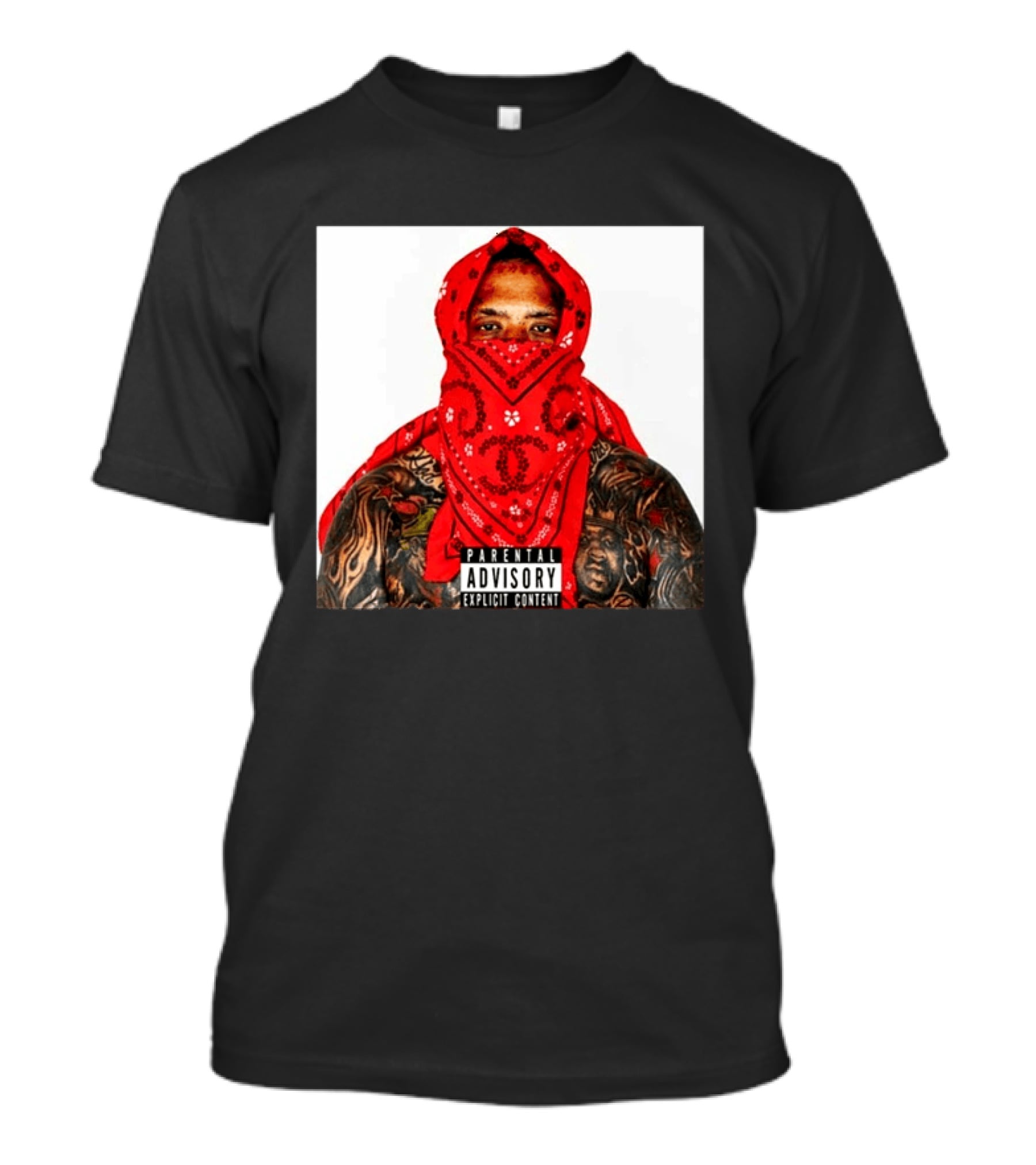 Westside Gunn Heelmatic 2026 Album Cover Parental Advisory Explicit Content Bandana Tattoo Face T-Shirt