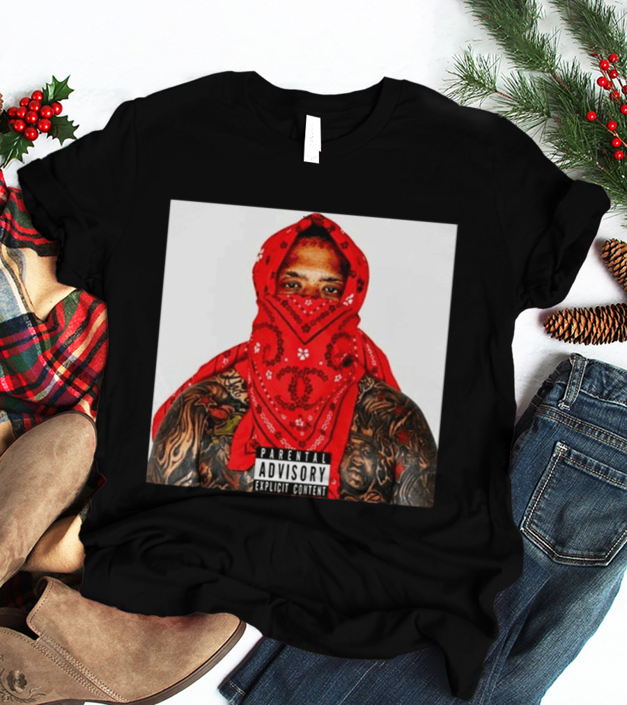 Westside Gunn Heelmatic 2026 Album Cover Parental Advisory Explicit Content Bandana Tattoo Face T-Shirt