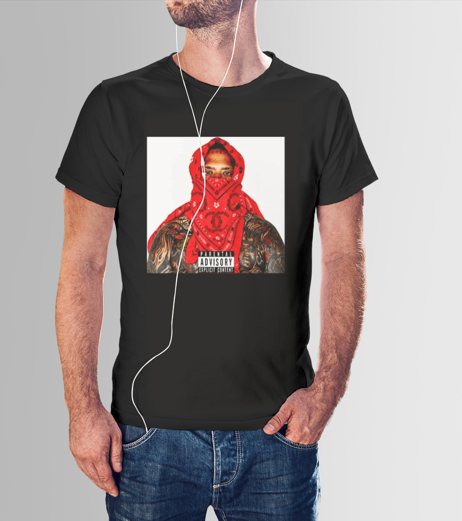 Westside Gunn Heelmatic 2026 Album Cover Parental Advisory Explicit Content Bandana Tattoo Face T-Shirt