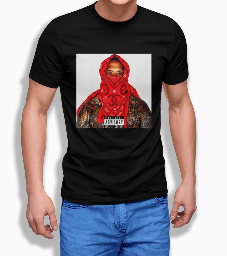 Westside Gunn Heelmatic 2026 Album Cover Parental Advisory Explicit Content Bandana Tattoo Face T-Shirt