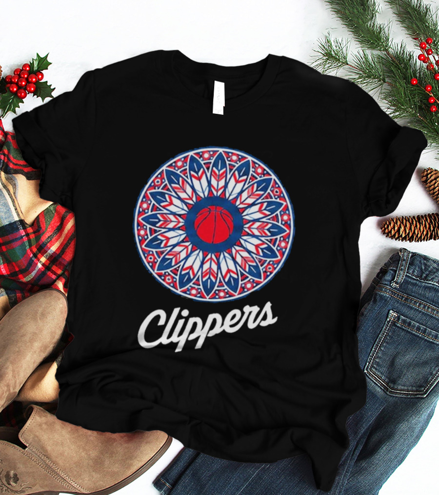 LA Clippers Native American Heritage Night Basketball Mandala T-Shirt