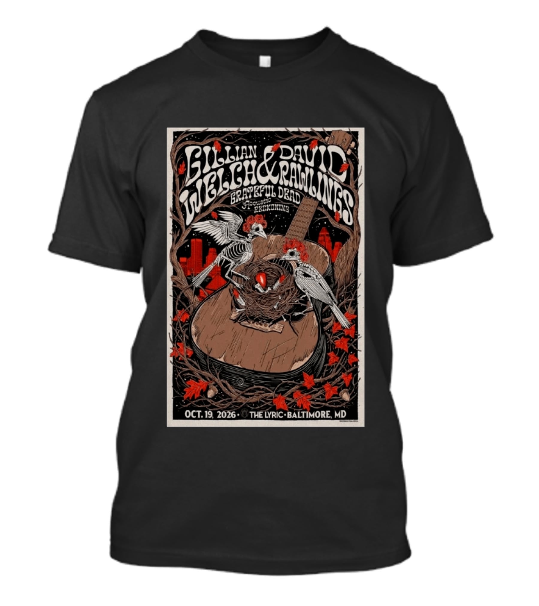 Gillian Welch & David Rawlings Grateful Dead Acoustic October 19 2026 The Lyric Baltimore MD T-Shirt