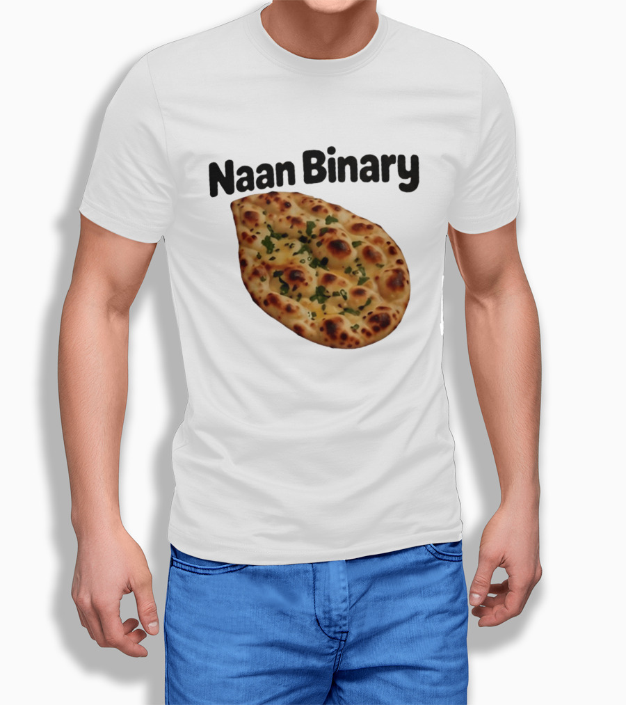 Naan Binary Bread Pun Non Binary Food Humor T-Shirt