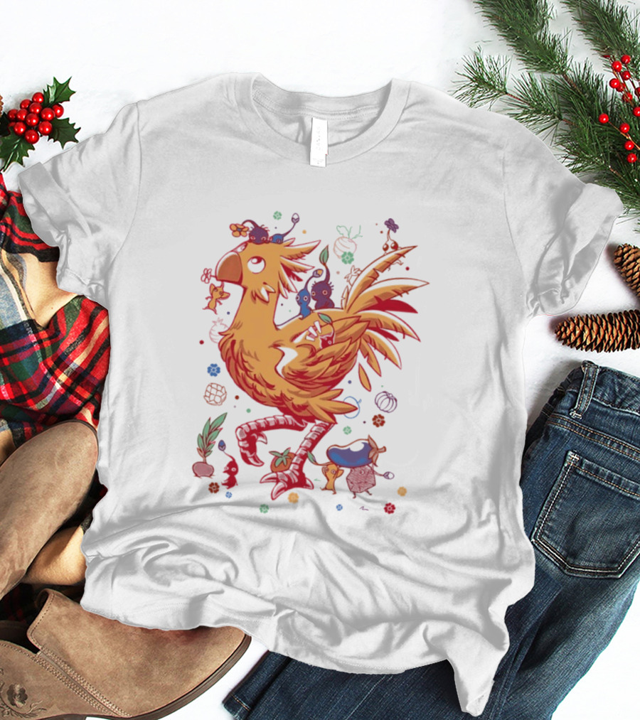 Pikmin Chocobo A Budding Friendship Cartoon Vibrant Creature Characters T-Shirt