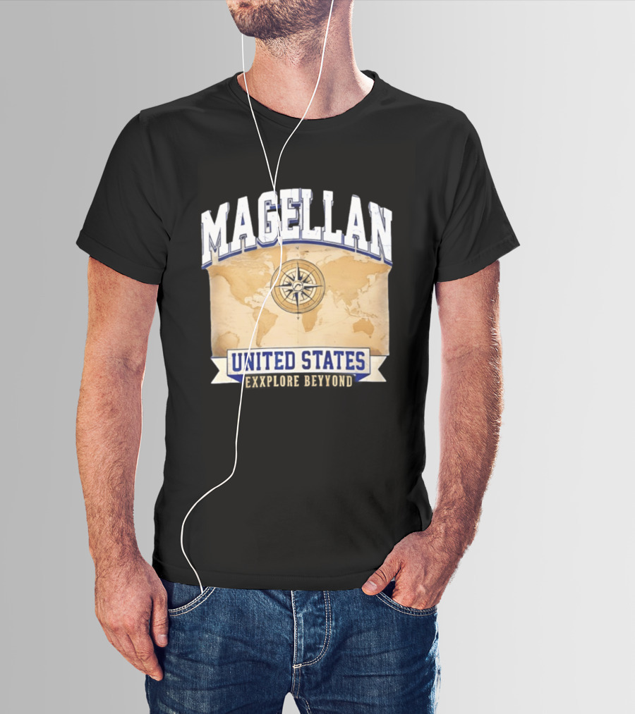 Magellan United States Compass Explore Beyond World Map T-Shirt