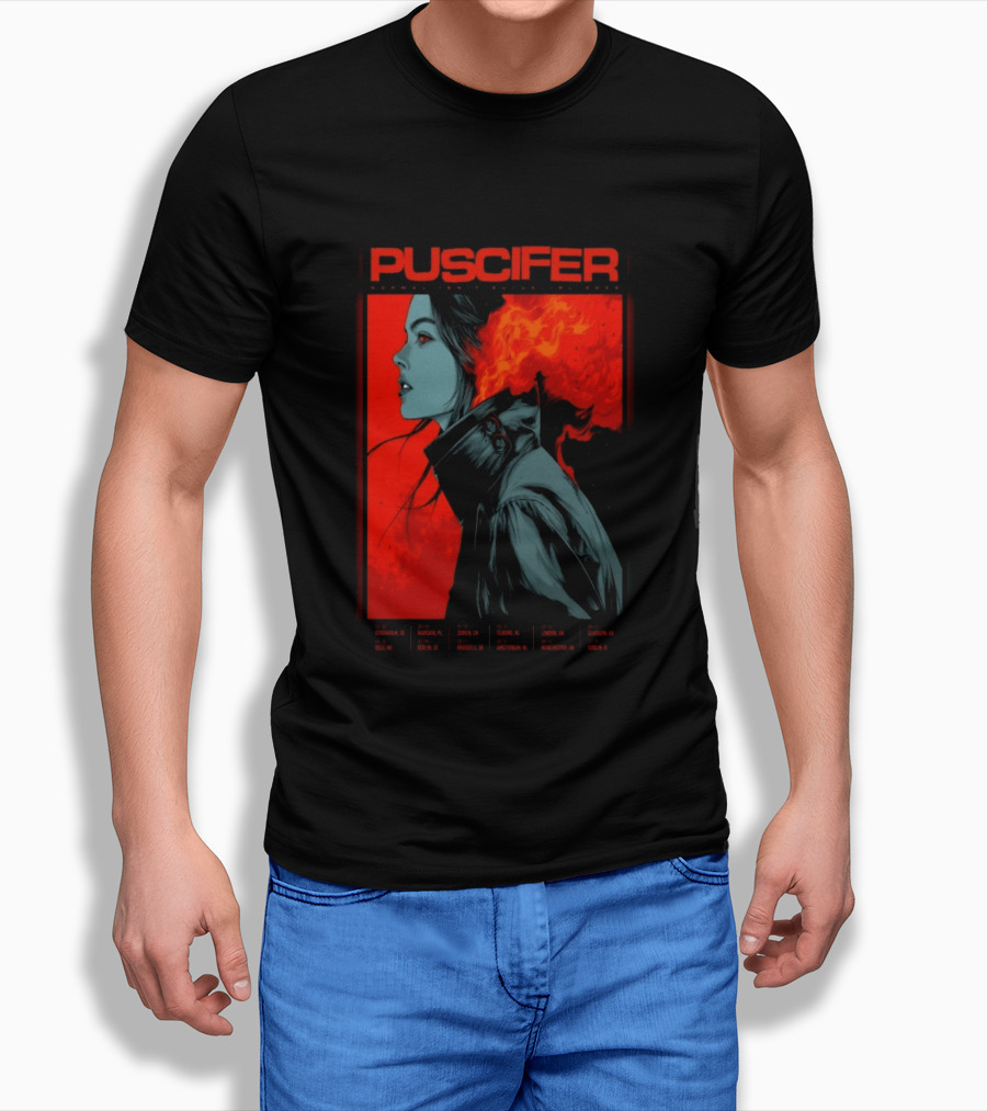 Puscifer Normal Isn't Tour 2026 Europe UK Ireland Stockholm Glasgow London Berlin Amsterdam Concert Limited Edition T-Shirt