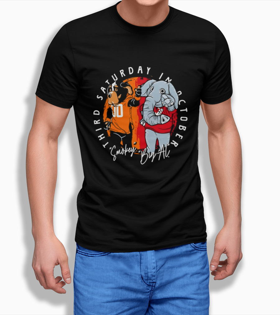 Tennessee Volunteers Vs Alabama Crimson Tide 2026 Third Saturday In October Smokey Vs Big Al T-Shirt