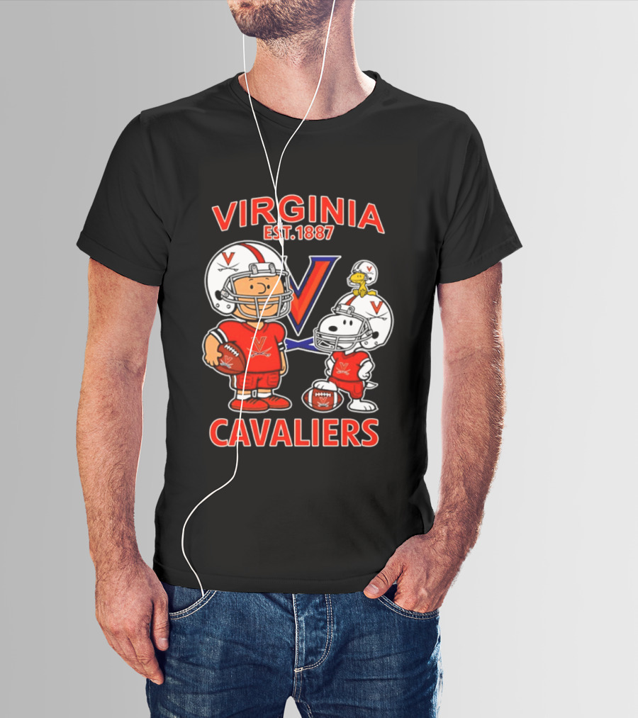 Virginia Cavaliers Snoopy And Charlie Brown Football EST 1887 T-Shirt