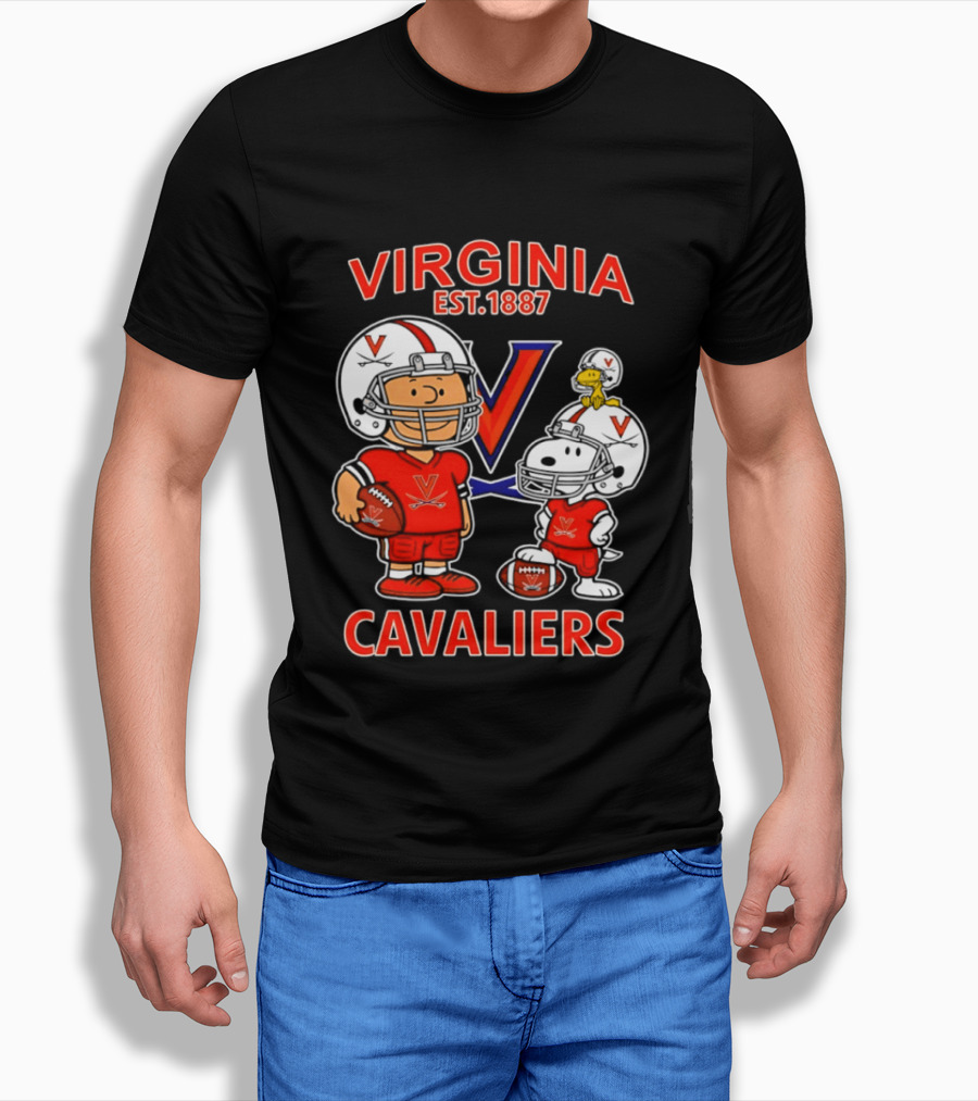 Virginia Cavaliers Snoopy And Charlie Brown Football EST 1887 T-Shirt