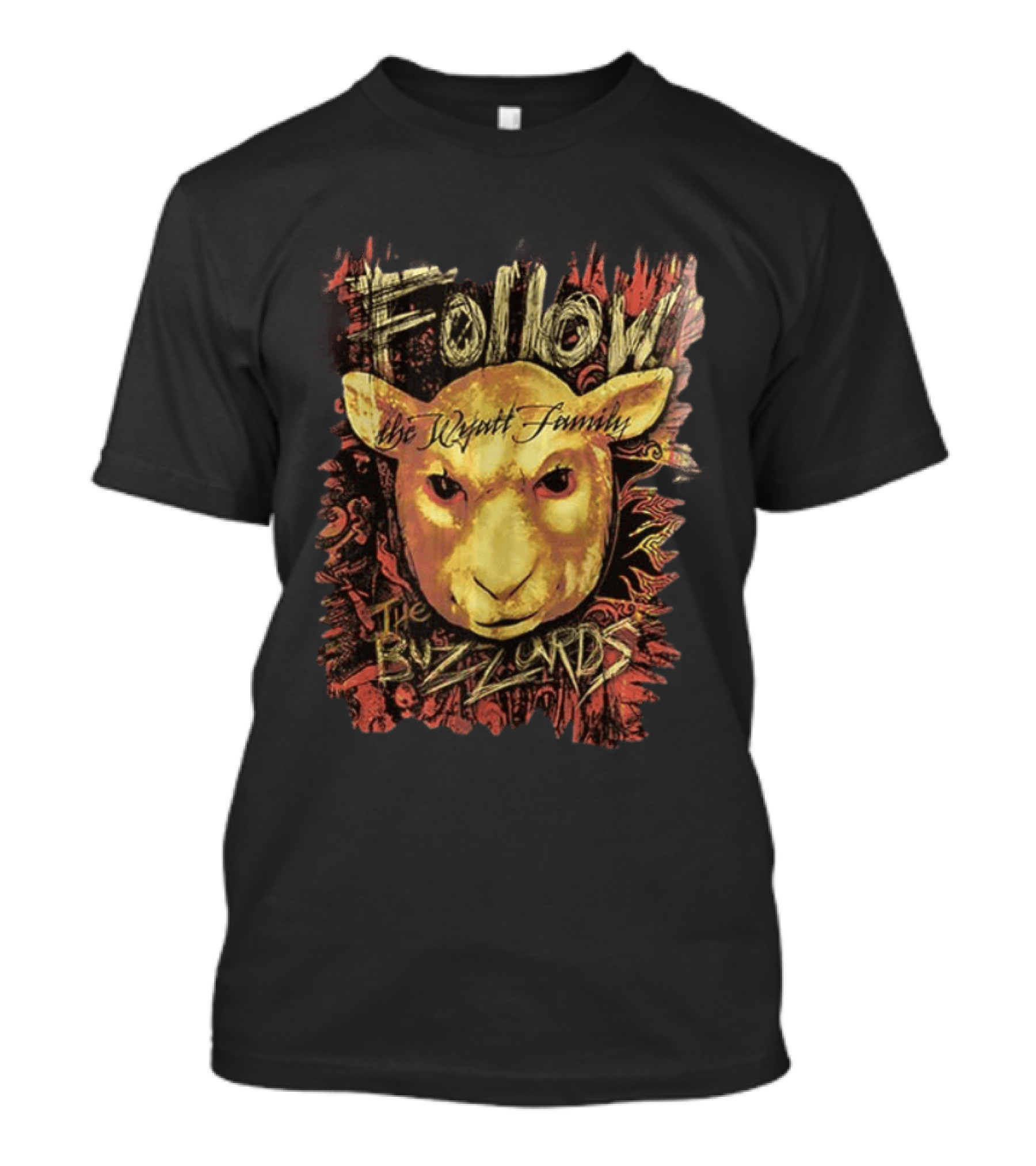 Bray Wyatt The Wyatt Family Follow The Buzzards Sheep Mask T-Shirt