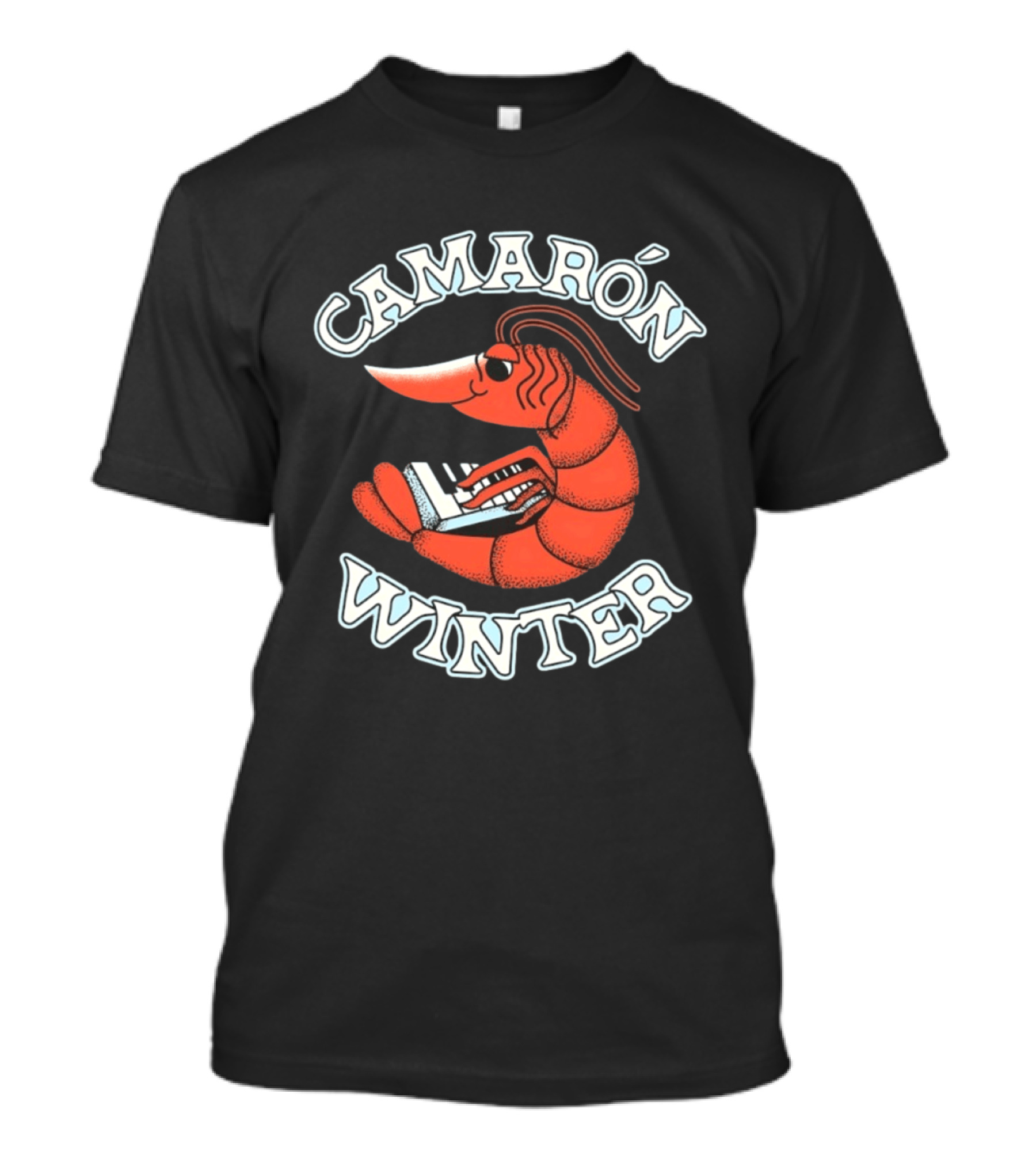 Camarón Winter Shrimp Musician Playing Piano T-Shirt