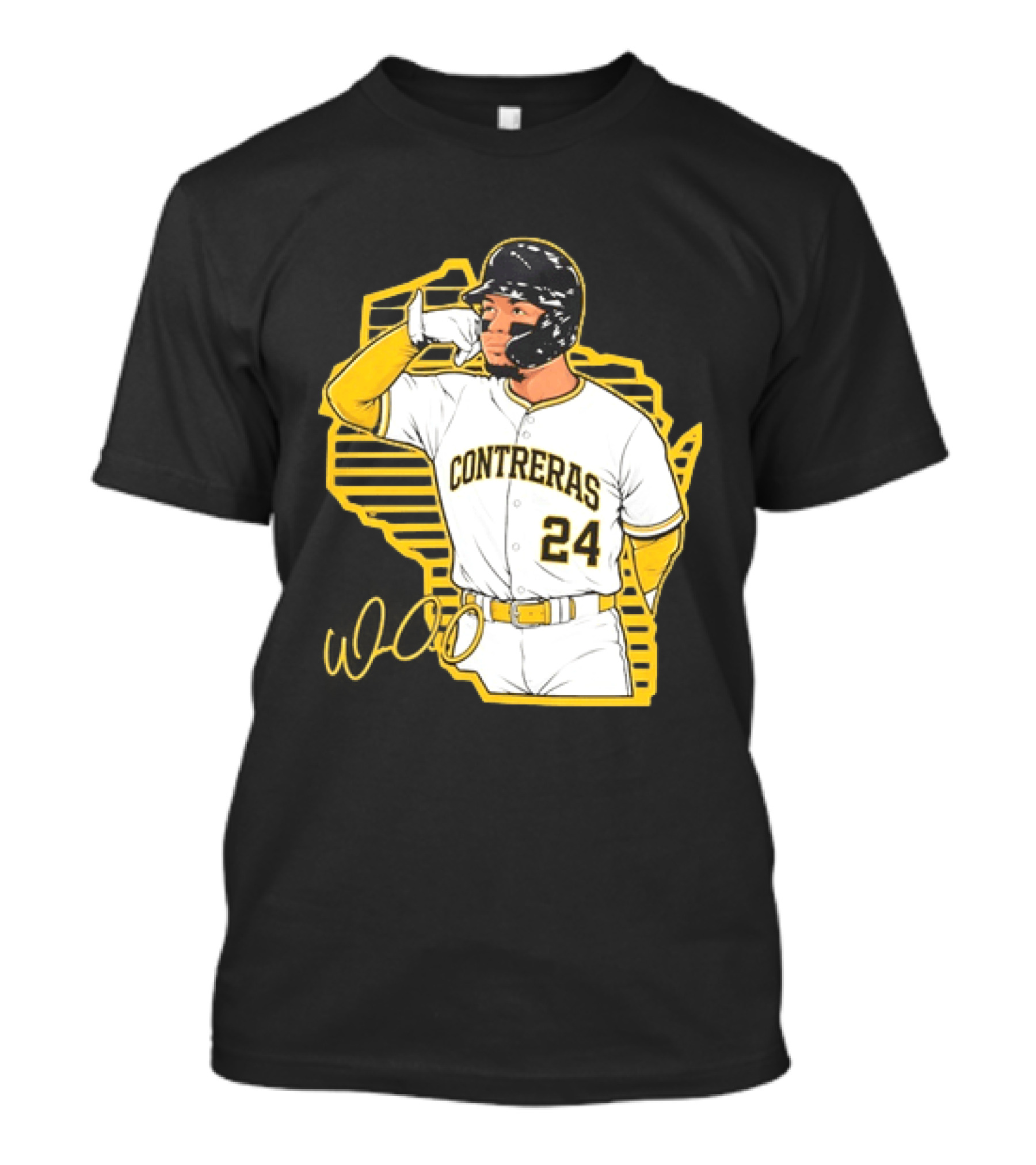 Milwaukee Brewers William Contreras 24 Baseball Gesture Iconic Pose T-Shirt