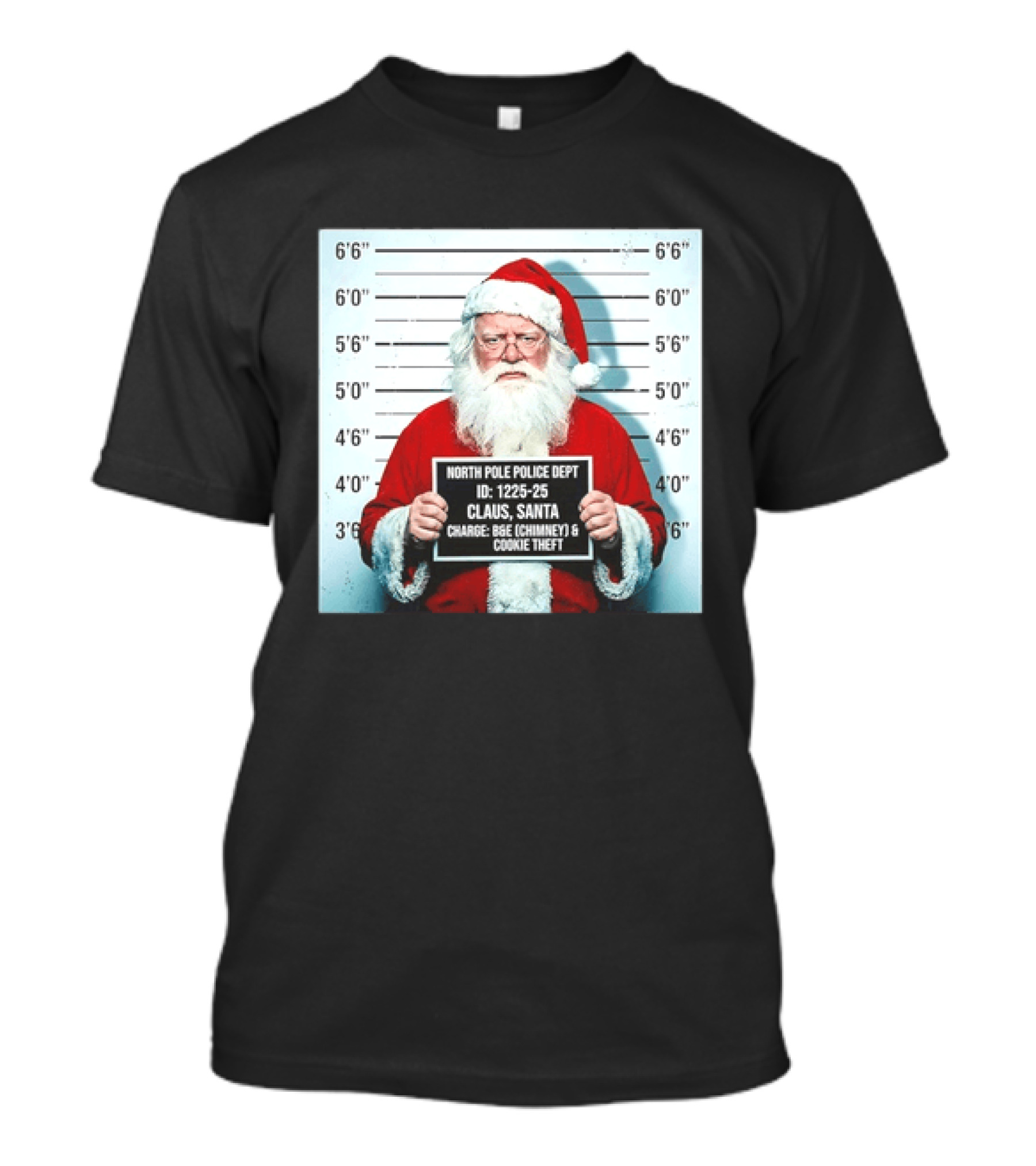 North Pole Police Dept Santa Claus Shot Christmas Cookie Theft T-Shirt