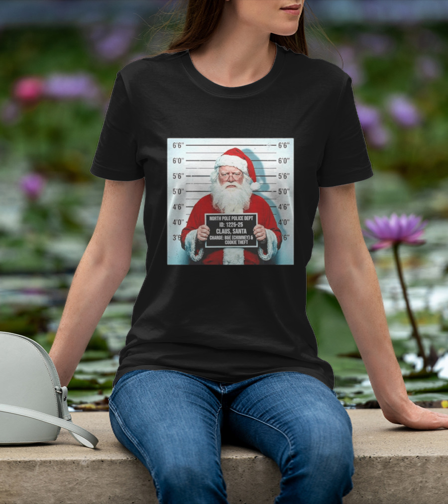 North Pole Police Dept Santa Claus Shot Christmas Cookie Theft T-Shirt