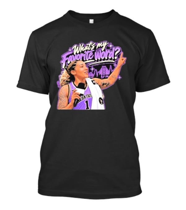 Golden State Basketball Gabby Williams What's My Favorite Word City Skyline T-Shirt