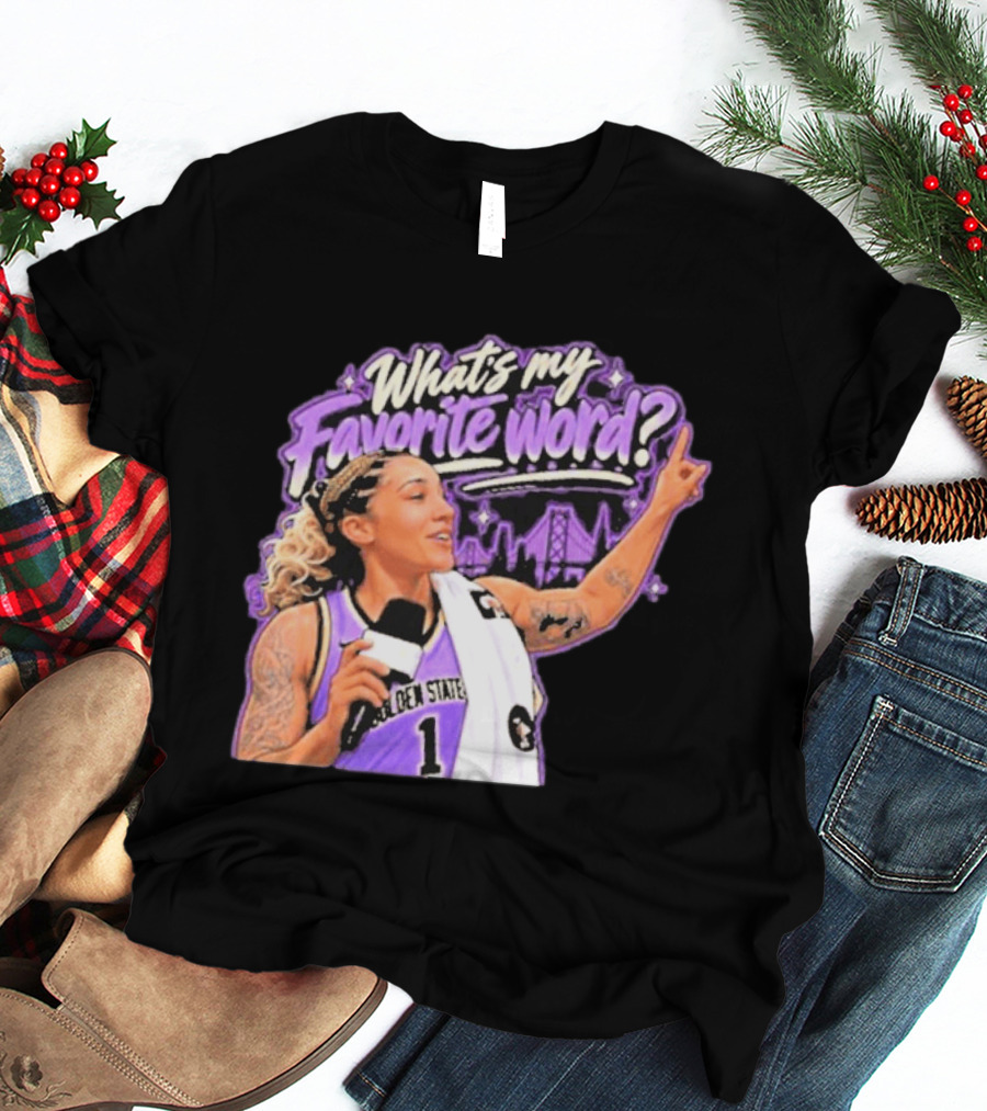 Golden State Basketball Gabby Williams What's My Favorite Word City Skyline T-Shirt