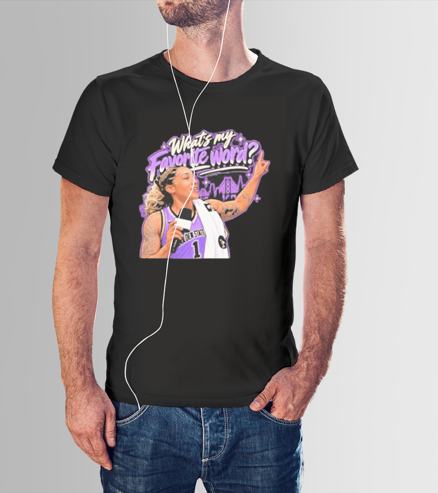 Golden State Basketball Gabby Williams What's My Favorite Word City Skyline T-Shirt