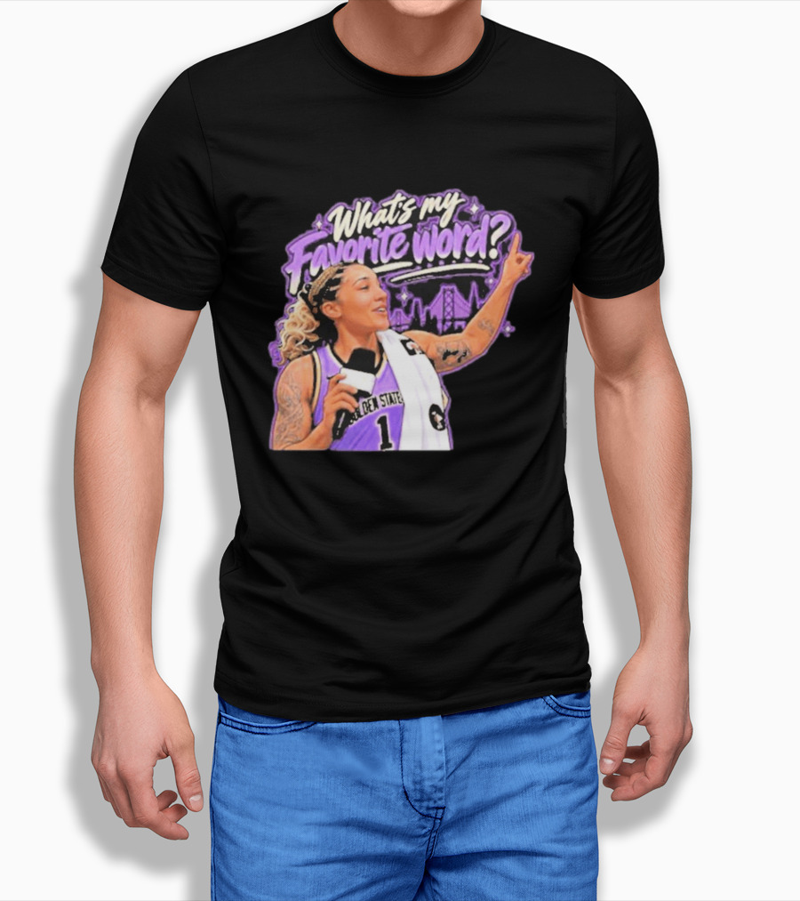 Golden State Basketball Gabby Williams What's My Favorite Word City Skyline T-Shirt