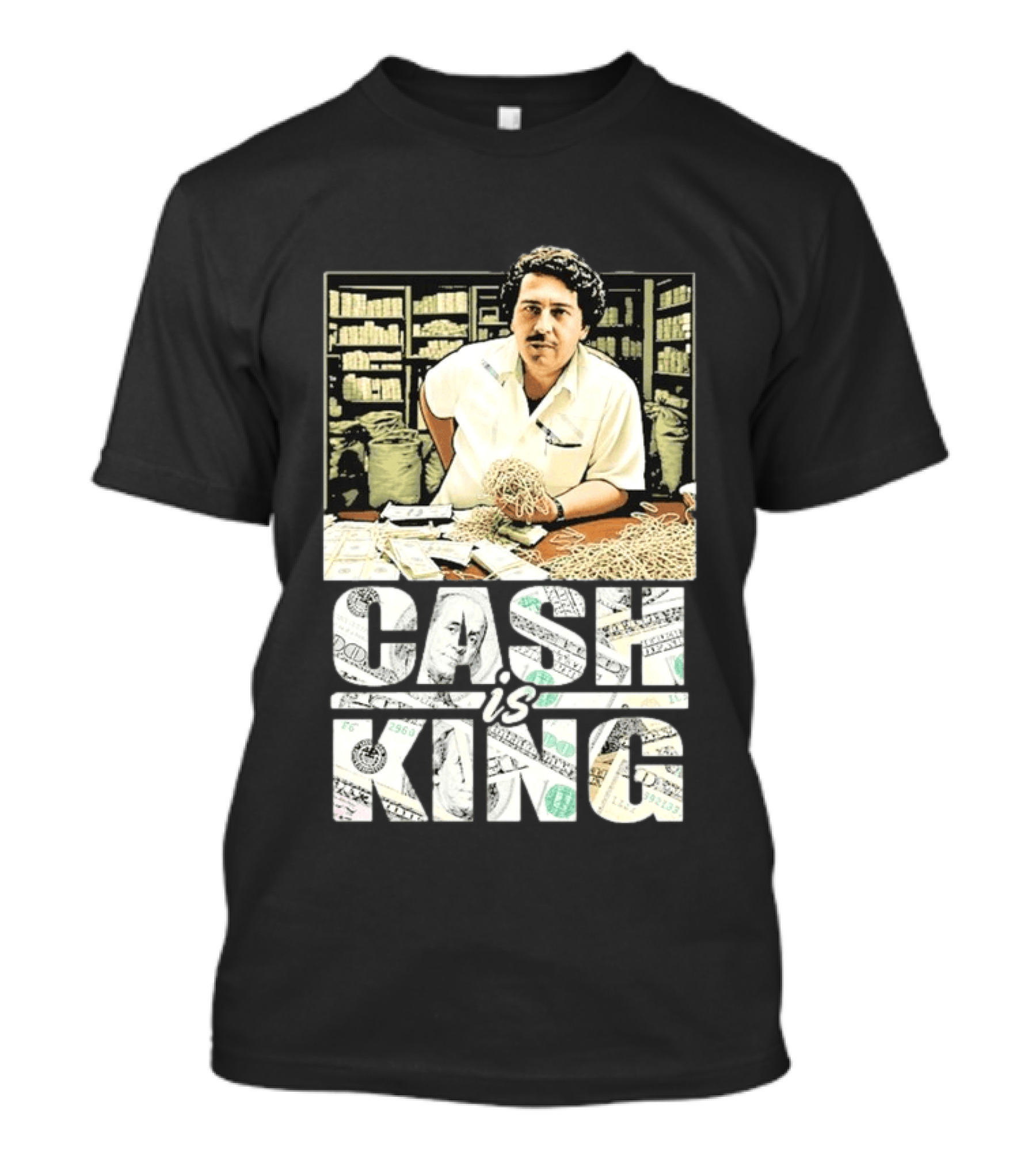 Pablo Escobar Cash King Money Stacks Ruler T-Shirt